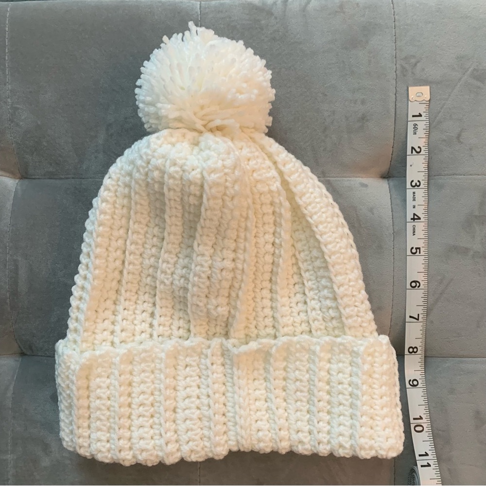 Handmade Crocheted Beanie Pom-Pom Hat - Picture 6 of 7